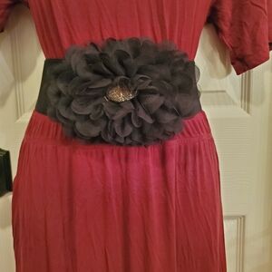 Elegant Black Floral Belt for Women